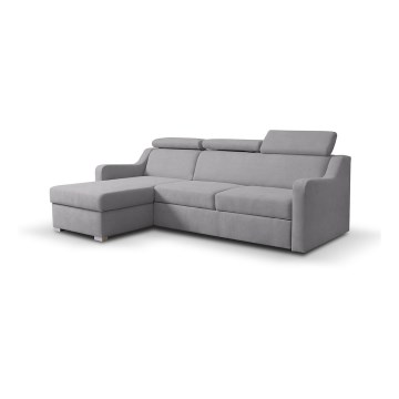 Universal folding corner lounge suite with a storage space PORTO grey