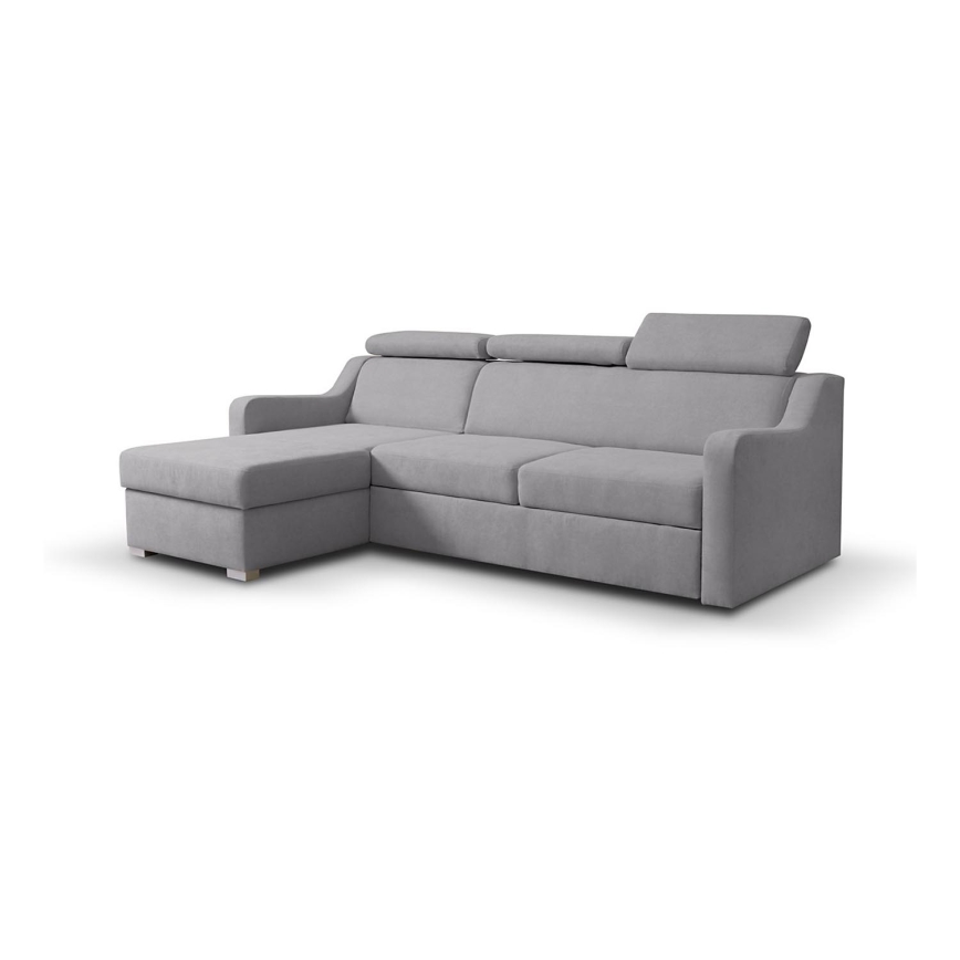 Universal folding corner lounge suite with a storage space PORTO grey