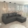 Universal L-shaped corner sofa bed DUBLIN, grey