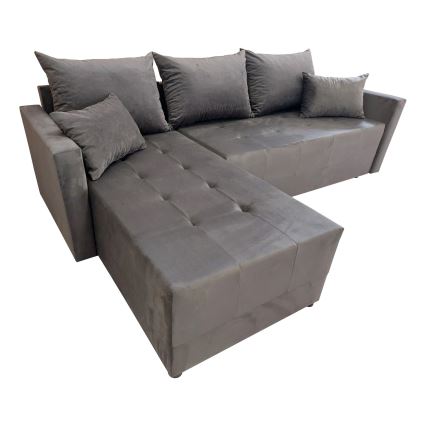 Universal L-shaped corner sofa bed DUBLIN, grey