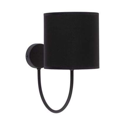 Universal replacement cylinder lampshade for E27, Ø 16 cm, black/gold