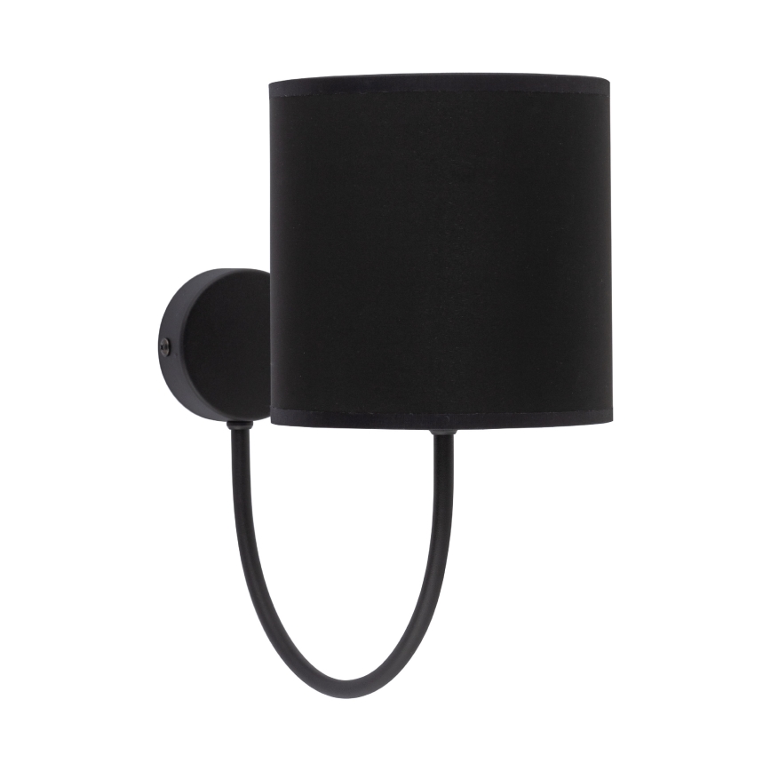 Universal replacement cylinder lampshade for E27, Ø 16 cm, black/gold