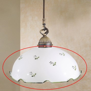 Universal replacement glass NONNA E27 Ø 20 cm, white/green