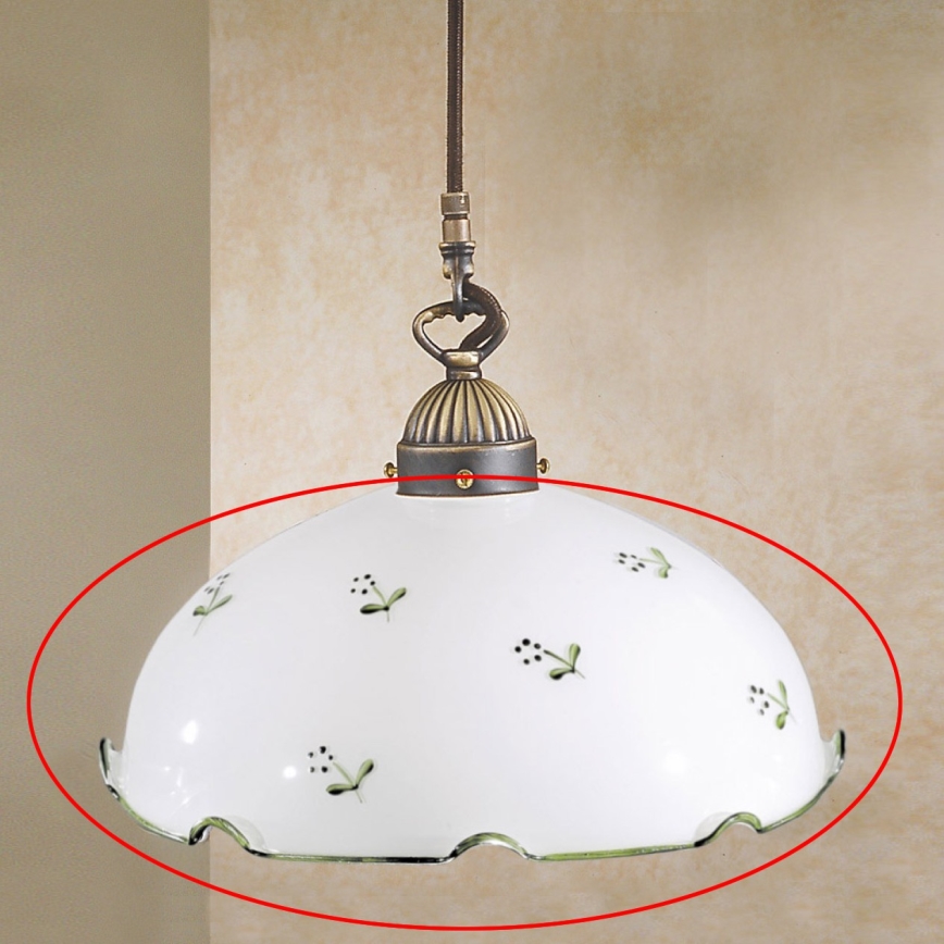 Universal replacement glass NONNA E27 Ø 20 cm, white/green