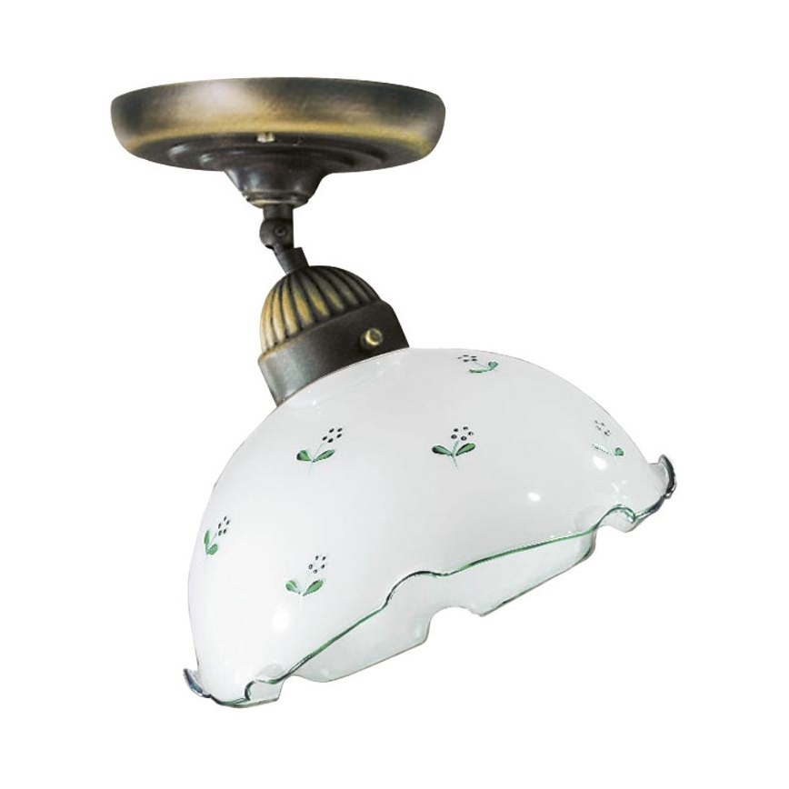 Universal replacement glass NONNA E27 Ø 20 cm, white/green