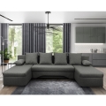 Universal U-shaped corner sofa bed with storage ALMEIDA, Anthracite