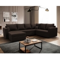 Universal U-shaped corner sofa bed with storage SEYA brown