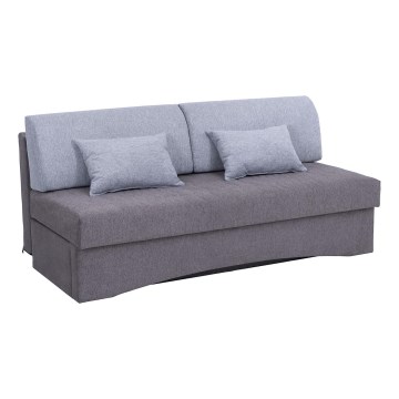 Upholstered armless three-seater sofa bed designed for everyday sleeping PAUL gray