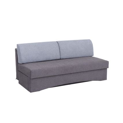 Upholstered armless three-seater sofa bed designed for everyday sleeping PAUL gray