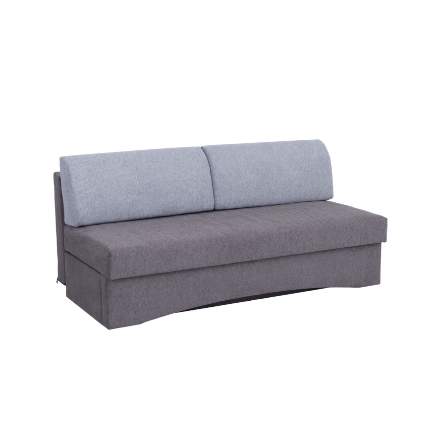 Upholstered armless three-seater sofa bed designed for everyday sleeping PAUL gray