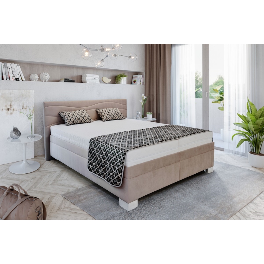 Upholstered bed frame (mattress not included) WINDSOR 180 x 200 cm, beige