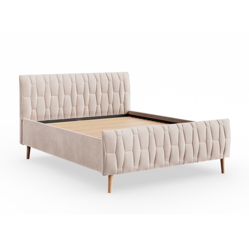 Upholstered bed (mattress not included) FLORA 180x200 cm beige