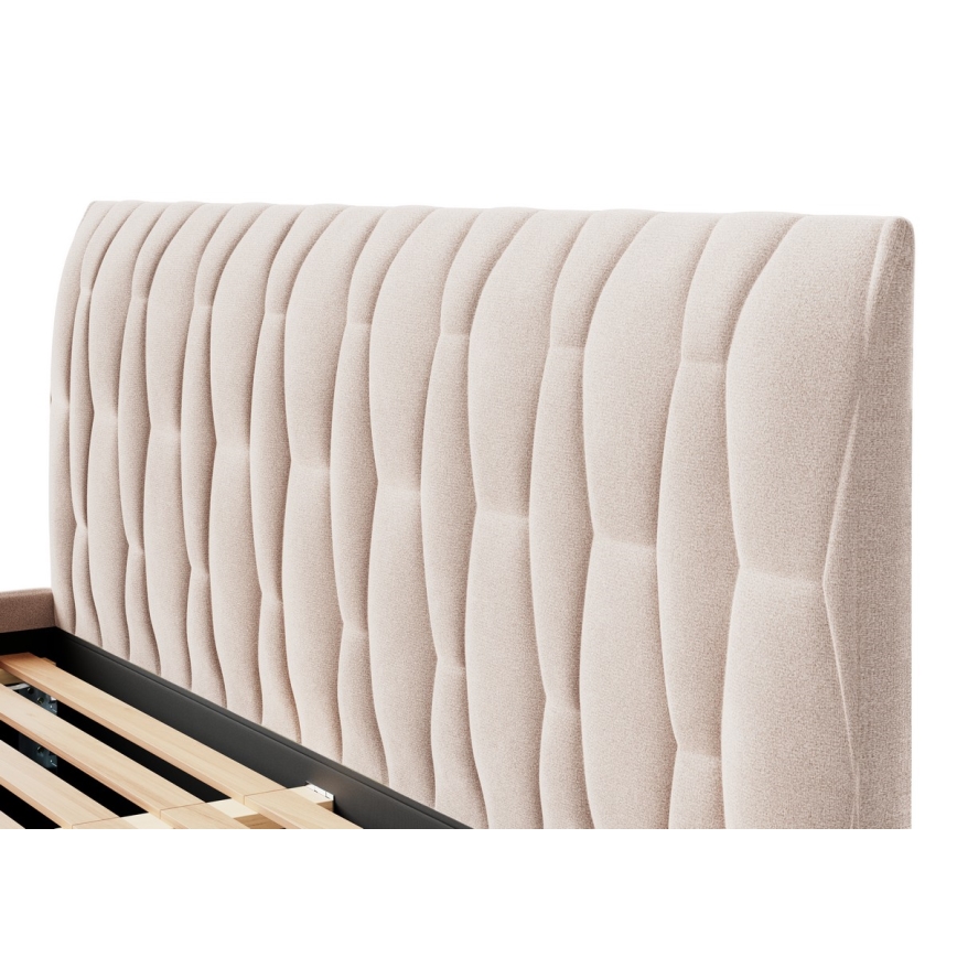 Upholstered bed (mattress not included) FLORA 180x200 cm beige