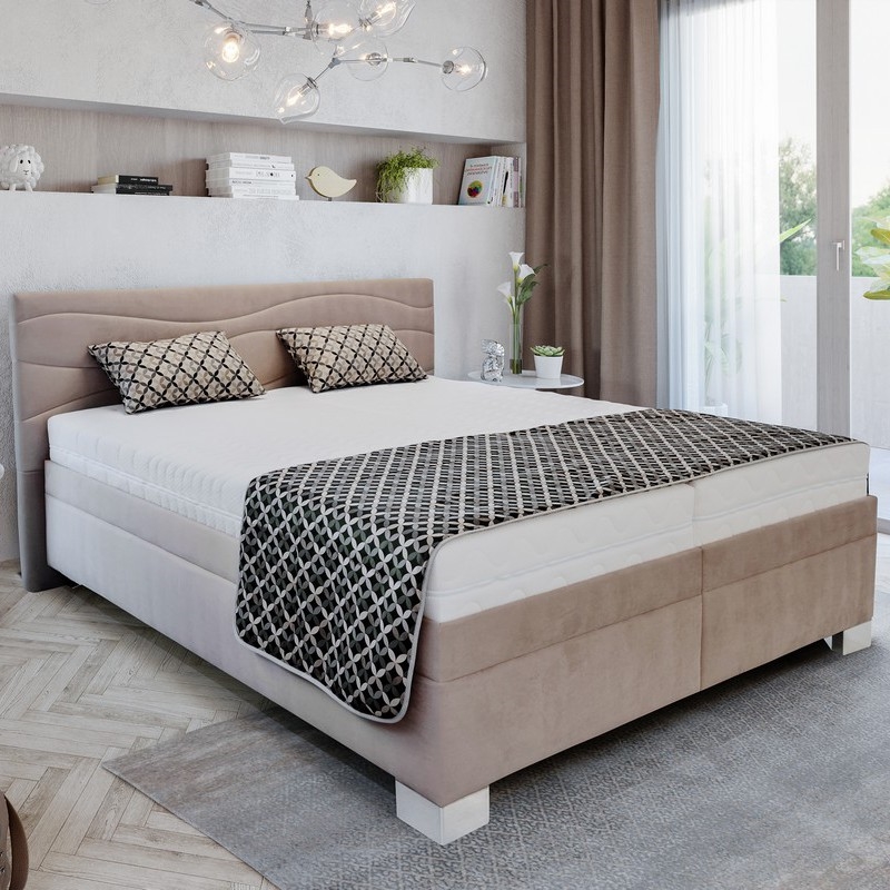 Upholstered bed (mattress not included) WINDSOR 180x200 cm beige