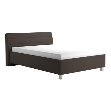 Upholstered bed with a storage space and mattress DALMA 140x200 cm grey/brown