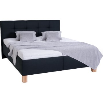Upholstered bed with mattress and storage MARIA 180x200 cm anthracite