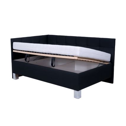 Upholstered bed with mattress and storage MARIA PETITE 120x200 cm anthracite