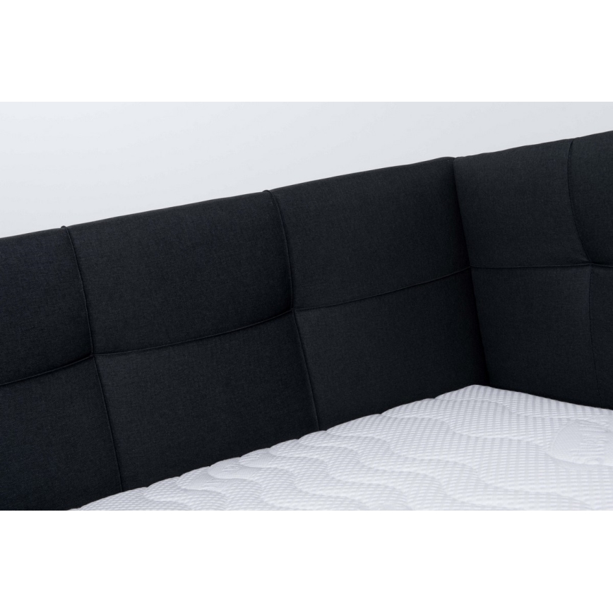 Upholstered bed with mattress and storage MARIA PETITE 120x200 cm anthracite