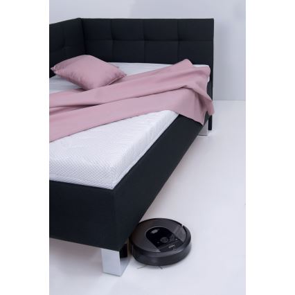 Upholstered bed with mattress and storage MARIA PETITE 120x200 cm anthracite