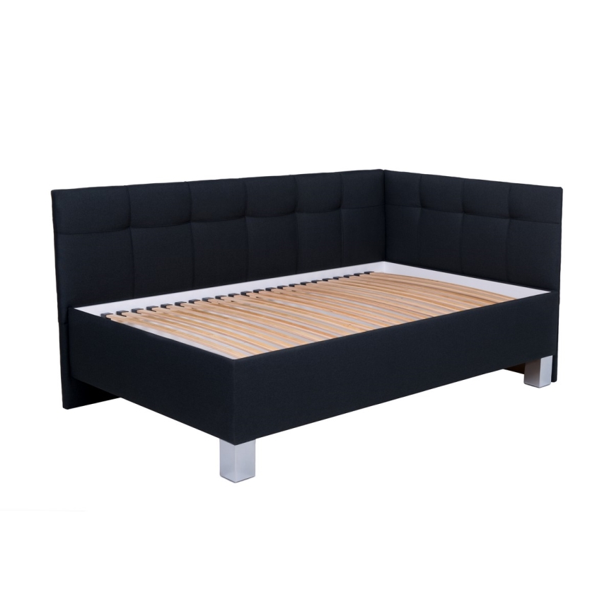 Upholstered bed with mattress and storage MARIA PETITE 120x200 cm anthracite