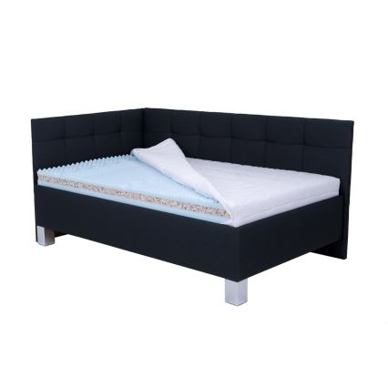 Upholstered bed with mattress and storage MARIA PETITE 120x200 cm anthracite
