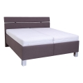 Upholstered bed with mattress and storage space ALIS 160x200 cm brown
