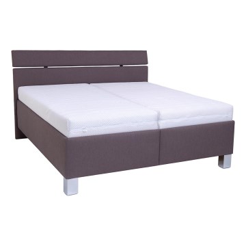 Upholstered bed with mattress and storage space ALIS 180x200 cm brown