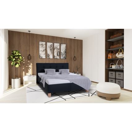 Upholstered bed with mattress and storage space MARIA 180x200 cm anthracite