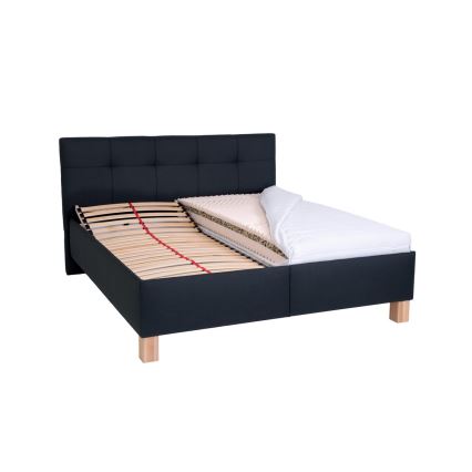 Upholstered bed with mattress and storage space MARIA 180x200 cm anthracite