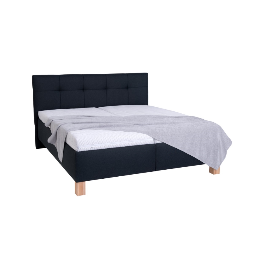 Upholstered bed with mattress and storage space MARIA 180x200 cm anthracite