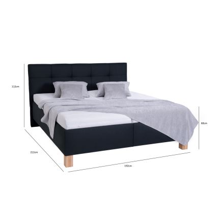 Upholstered bed with mattress and storage space MARIA 180x200 cm anthracite