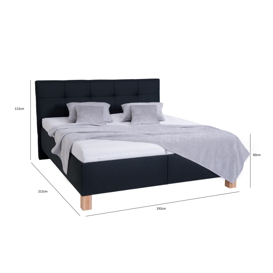 Upholstered bed with mattress and storage space MARIA 180x200 cm anthracite