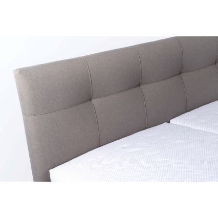 Upholstered bed with mattress and storage space MARIA 180x200 cm taupe