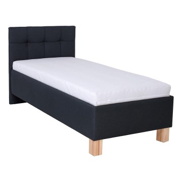 Upholstered bed with mattress and storage space MARIA ONE 90x200 cm anthracite