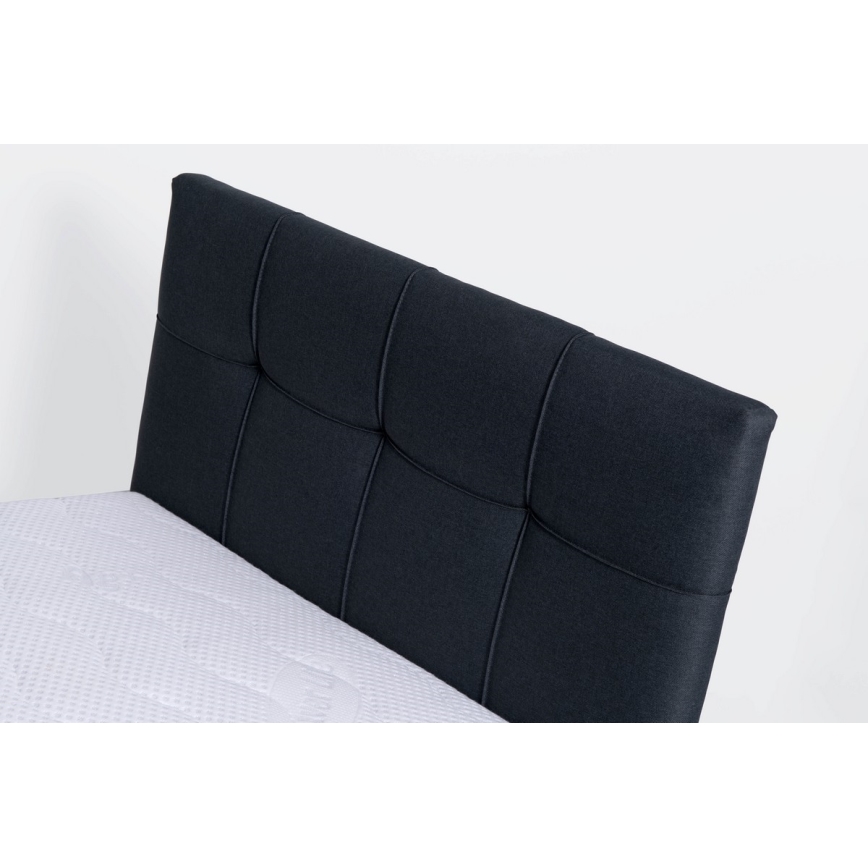 Upholstered bed with mattress and storage space MARIA ONE 90x200 cm anthracite