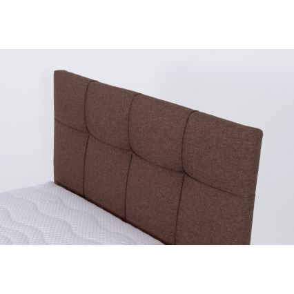 Upholstered bed with mattress and storage space MARIA ONE 90x200 cm brown