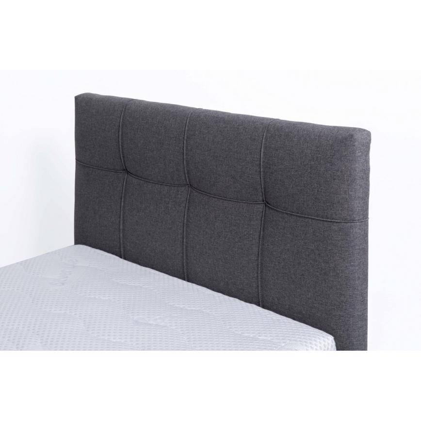 Upholstered bed with mattress and storage space MARIA ONE 90x200 cm grey