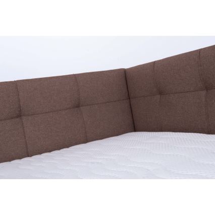 Upholstered bed with mattress and storage space MARIA PETITE 120x200 cm brown