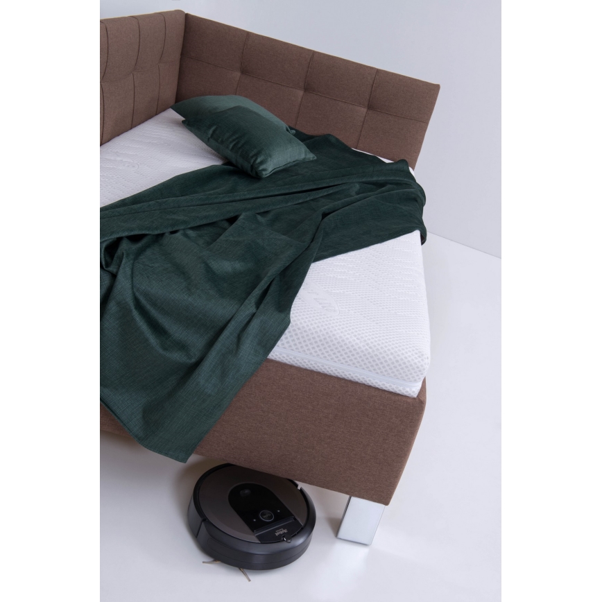 Upholstered bed with mattress and storage space MARIA PETITE 120x200 cm brown