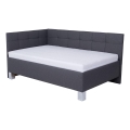 Upholstered bed with mattress and storage space MARIA PETITE 120x200 cm grey