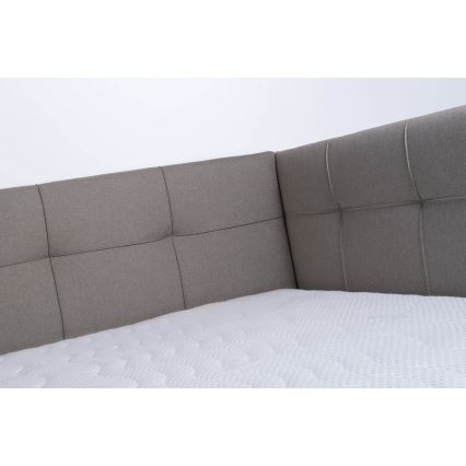 Upholstered bed with mattress and storage space MARIA PETITE 120x200 cm taupe