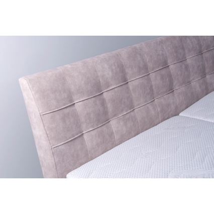 Upholstered bed with mattress and storage space VIOLET 160x200 cm beige