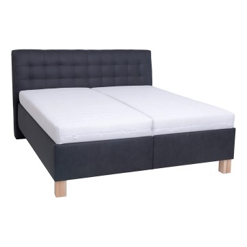 Upholstered bed with mattress and storage space VIOLET 180x200 cm anthracite