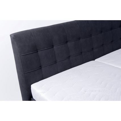 Upholstered bed with mattress and storage space VIOLET 180x200 cm anthracite