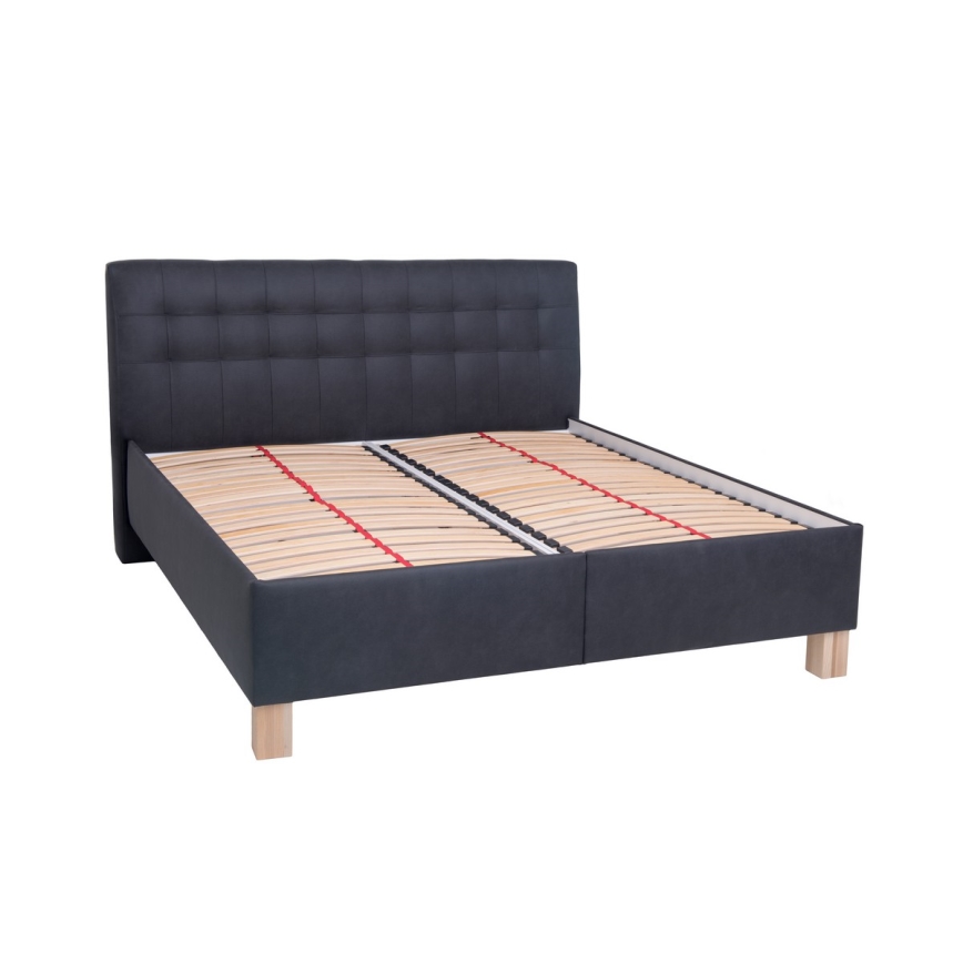 Upholstered bed with mattress and storage space VIOLET 180x200 cm anthracite