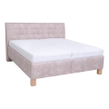 Upholstered bed with mattress and storage space VIOLET 180x200 cm beige