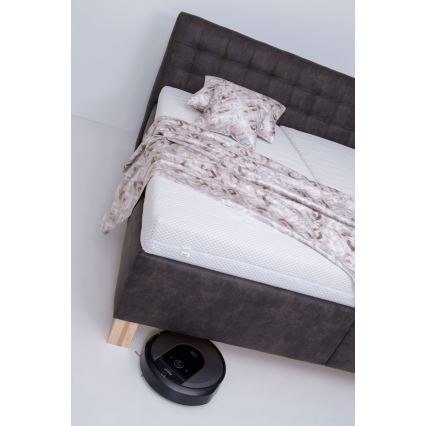 Upholstered bed with mattress and storage space VIOLET 180x200 cm dark grey