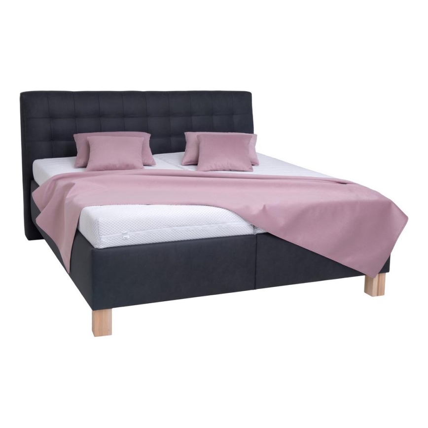 Upholstered bed with mattress and storage VIOLET 180x200 cm Anthracite