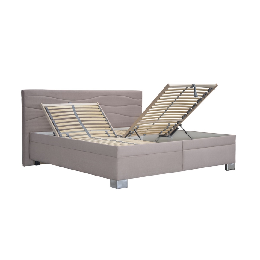 Upholstered bed with mattress WINDSOR 180x200 cm beige