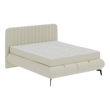 Upholstered bed with mattresses and storage space ALEXA 180x200 cm beige